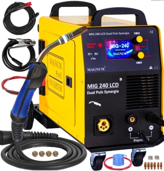 Spawarka inwertorowa Migomat MAGNUM MIG 240 Dual Puls LCD SYNERGIA 200A 230V MAG MMA 3w1 Półautomat Inwerterowy