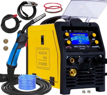 Spawarka inwertorowa Migomat MAGNUM MIG 220 ALU CU SYNERGIA 200A 230V MAG MMA 3w1 Półautomat Inwerterowy do aluminium