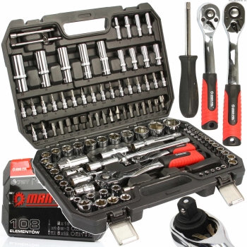 Zestaw kluczy nasadowych 108 szt. MAR-POL CrV Klucze nasadowe M58222