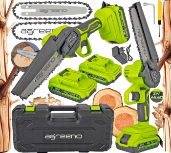 AKUMULATOROWA PILARKA PIŁA ŁAŃCUCHOWA DO DRZEWA 2XAKU WALIZKA ZESTAW XXL