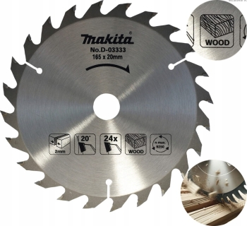 TARCZA DO PIŁY DO DREWNA MAKITA D-03333 T.C.T. 165x20mm 24T 24 ZĘBY WIDIOWA