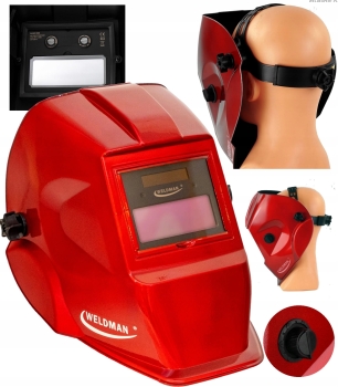 PRZYŁBICA MASKA SPAWALNICZA SAMOŚCIEMNIAJĄCA AUTOMATYCZNA WELDMAN BASIC RED