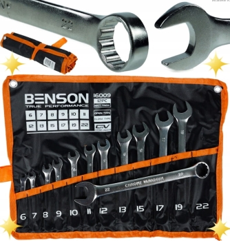 KLUCZE PŁASKIE PŁASKO OCZKOWE ZESTAW KLUCZY 6-22MM CRV