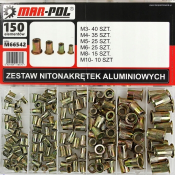 ZESTAW NITONAKRĘTEK STALOWYCH M3- M10, 150SZT
