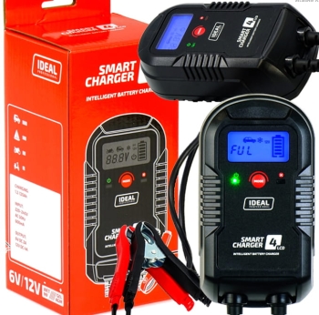 Prostownik inteligentny SAMOCHODOWY DO AKUMULATORA 6V 12V IDEAL SMART 4 LCD