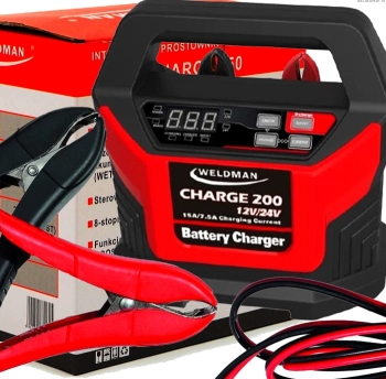 Prostownik Inteligentny WELDMAN CHARGE 200 12V/24V TRYB BOOST i JUMP START