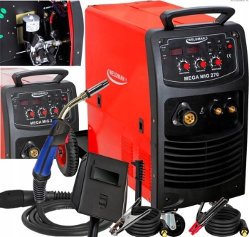 SPAWARKA INWERTOROWA MIGOMAT PÓŁAUTOMAT WELDMAN MEGA MIG 270 4x4 400V 270A