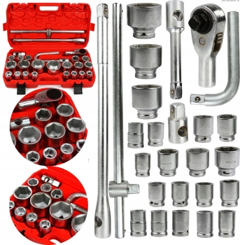 Zestaw Kluczy Nasadowych 26 elem. 3/4" 1" 21-65mm 6-Kąt Walizka Klucze