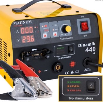 Prostownik Inwertorowy DINAMIK 440 V2 AGM/GEL/LiFePO4 12V/24V – MAGNUM