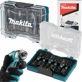 MAKITA ZESTAW NASADEK UDAROWYCH ORGINAL 1/4" 50MM 6SZT IMPACTBLACK E-15768