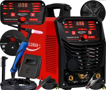 SPAWARKA INWERTEROWA TIG HF DO ALUMINIUM WELDMAN TORNADO TIG 205 AC/DC PULS