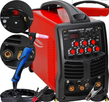 SPAWARKA INWERTEROWA TIG HF DO ALUMINIUM WELDMAN TORNADO TIG 200 AC/DC PULS