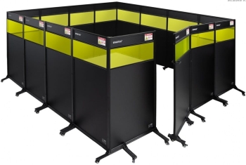 ZABUDOWA STANOWISKA Z PODGLĄDEM 4460x4400 DO SPAWANIA LASEROWEGO SPARTUS