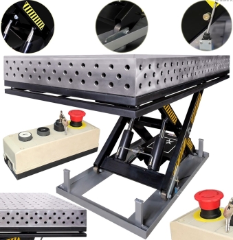 STÓŁ SPAWALNICZY SPARTUS HERMES 3D 3000 x 1500 x 200mm NA PODNOŚNIKU D28