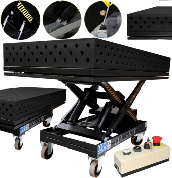 STÓŁ SPAWALNICZY SPARTU SPARTUS MAXIMUS 3D 2000x1000x200 NA PODNOŚNIKU D28