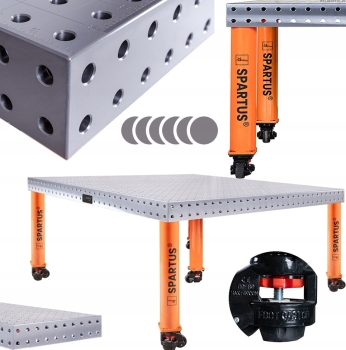 PROFESJONALNY STÓŁ SPAWALNICZY SPARTUS HERMES 3D 1500x1500x100mm D16 4 NOGI