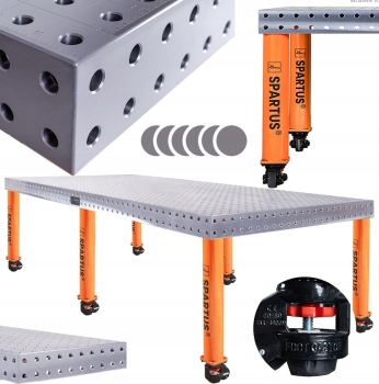 PROFESJONALNY STÓŁ SPAWALNICZY SPARTUS HERMES 3D 2400x1200x100mm D16 6 NOGI