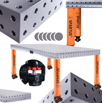 PROFESJONALNY STÓŁ SPAWALNICZY SPARTUS HERMES 3D 2000x1000x100mm D16 4 NOGI