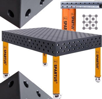 STÓŁ SPAWALNICZY SPARTUS MAXIMUS 3D KOŁA 1500 x 1000 x 200 DIAGONALNY D28