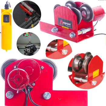 PROFESJONALNY WÓZEK SUWNICOWY JEZDNY ELEKTRYCZNY 1T MAGNUM WCIĄGARKA PILOT