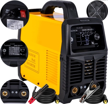 SPAWARKA INWERTOROWA ELEKTRODOWA MMA MAGNUM SNAKE 200 LED V2 230V 200A