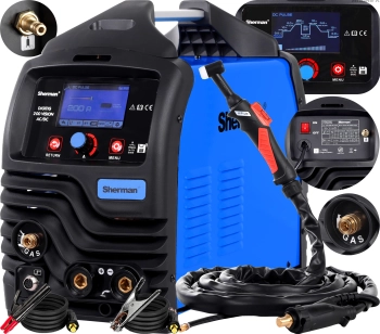Spawarka inwertorowa Sherman TIG AC/DC DIGITIG 200 VISION 200A HF ALUMINIUM