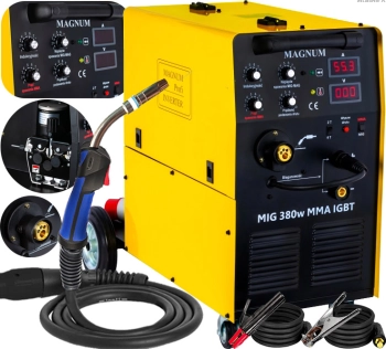 Spawarka inwertorowa Migomat MAGNUM MIG 380W MMA IGBT 380A 400V MAG 3w1 Półautomat Inwerterowa