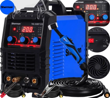 SPAWARKA INWERTOROWA TIG HF SHERMAN TIG 202P COLD 200A PULS MMA DC HF 2T 4T